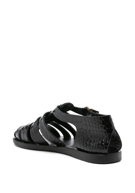 Sandali Homeria con effetto coccodrillo in nero di Ancient Greek Sandals - donna ANCIENT GREEK SANDALS | HOMERIABLK